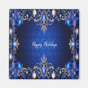 Blauwe decoratieve vakantiemagneet magneet