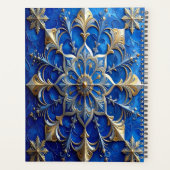 Blauwe decoratieve vakantieplanner planner (Achterkant)