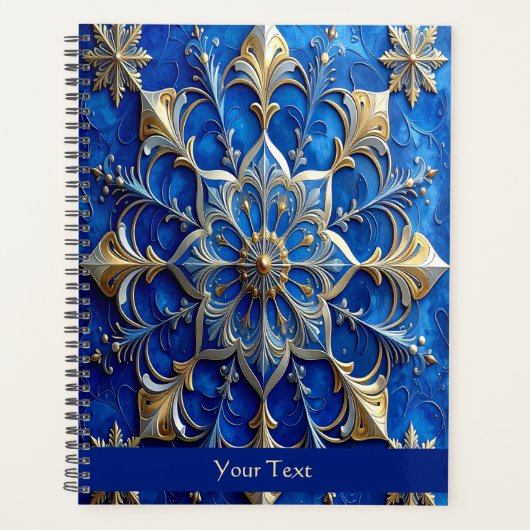 Blauwe decoratieve vakantieplanner planner (Voorkant)