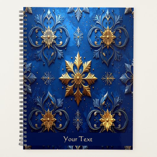 Blauwe decoratieve vakantieplanner planner (Voorkant)