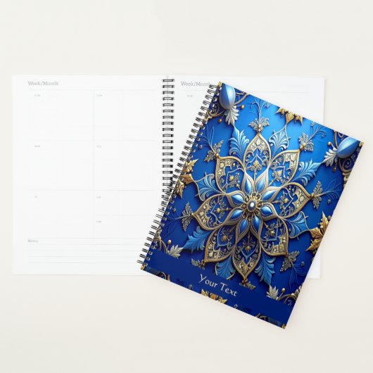 Blauwe decoratieve vakantieplanner planner (Display)