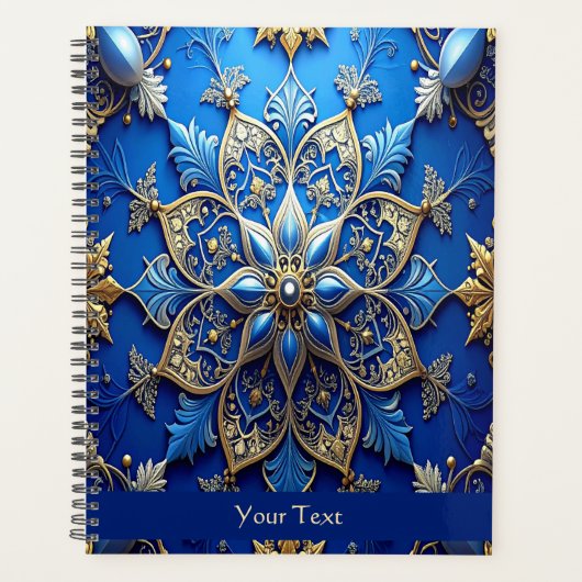 Blauwe decoratieve vakantieplanner planner (Voorkant)
