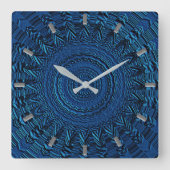 Blauwe decoratieve wandklok (Voorkant)