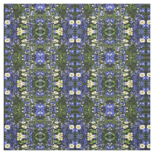 Blauwe delfinium in de tuinen stof (Swatch)