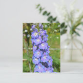 Blauwe delfiniumbloemen briefkaart (Staand voorkant)