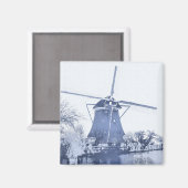 Blauwe Delfts Hollandse Windmolen Magneet (Voorkant / Achterkant)