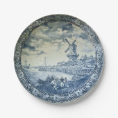 Blauwe Delftse Windmolen Nederlands Bord (Voorkant)