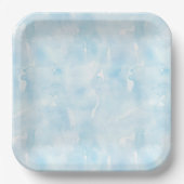 Blauwe delicate waterverf textuur papieren bordje (Voorkant)