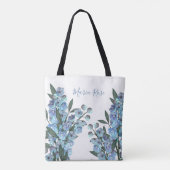 Blauwe Delphinium Boodschappentas Tote Bag (Achterkant)