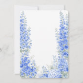 Blauwe Delphinium Bruidsfeest Even Blauws Kaart (Achterkant)