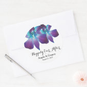 Blauwe Dendrobium orchidee gelukkig ooit na bruilo Ronde Sticker (Envelop)