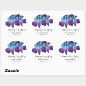 Blauwe Dendrobium orchidee gelukkig ooit na bruilo Ronde Sticker (Vel)