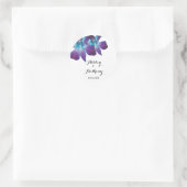 Blauwe Dendrobium Orchidee Huwelijk Ronde Sticker (Tas)