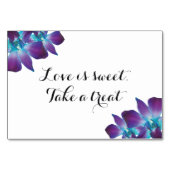 Blauwe Dendrobium Orchidee Liefde is Lief Trouwtek Kaart (Voorkant)