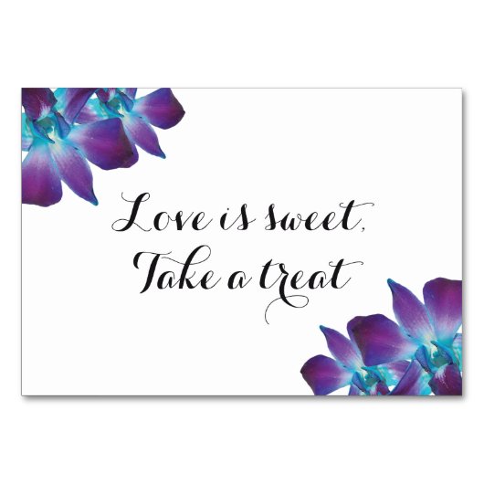 Blauwe Dendrobium Orchidee Liefde is Lief Trouwtek Kaart (Voorkant)