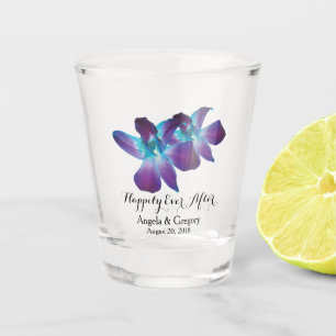 Blauwe Dendrobium Orchidee nog lang en gelukkig Shot Glas