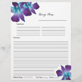 Blauwe Dendrobium Orchidee Receptenmap Inserts Flyer (Voorkant)