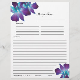 Blauwe Dendrobium Orchidee Receptenmap Inserts Flyer