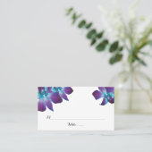 Blauwe Dendrobium Orchidee Trouwplaats Kaarten Plaatskaartje (Staand voorkant)
