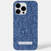 Blauwe denim aangepaste naam Case-Mate iPhone case (Achterkant)