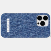 Blauwe denim aangepaste naam Case-Mate iPhone case (Achterkant (horizontaal))