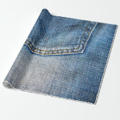 Blauwe denim cadeaupapier (Uitgerold)