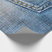Blauwe denim cadeaupapier (Hoek)