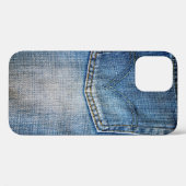 Blauwe denim Case-Mate iPhone case (Achterkant (horizontaal))