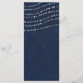 Blauwe Denim & Diamanten Sparkle Bling Party Menu (Achterkant)