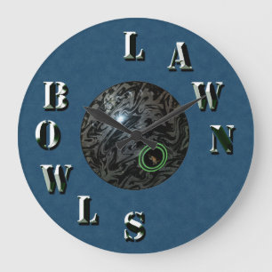 Blauwe denim Dimensional Lawn Bowls, wandklok