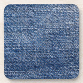 Blauwe denim Fabric Jeans Textuur Bier Onderzetter (Voorkant)