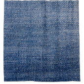Blauwe denim Fabric Jeans Textuur Douchegordijn (Voorkant)