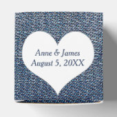 Blauwe Denim Favor Doos Met Hart Bedankdoosjes (Bovenkant)