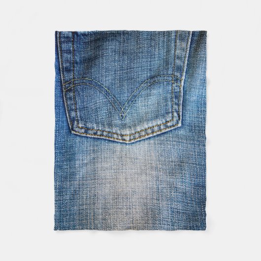 Blauwe denim fleece deken (Voorkant)