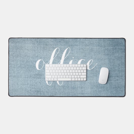 Blauwe denim foto  bureaumat (Keyboard & Muis)