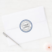 Blauwe denim grens bedrijf dank u ronde sticker (Envelop)