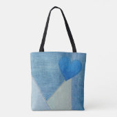 Blauwe denim hart Canvas tas (Achterkant)