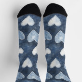 Blauwe Denim Harten Sokken (Top)