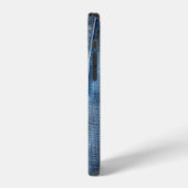 Blauwe denim iPhone hoesje (Linkerkant)