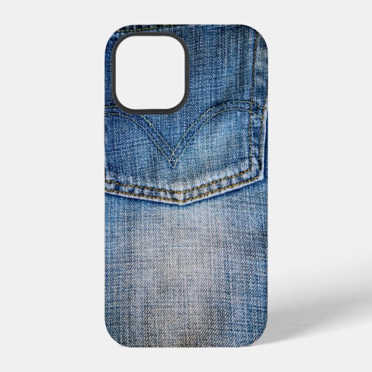 Blauwe denim iPhone hoesje (Achterkant)