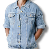 Blauwe Denim Jean Jas Motorcycle Jacket