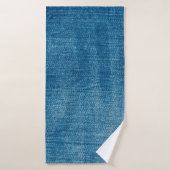 Blauwe denim jeans textuur dicht bij elkaar. Blauw Badhanddoek (Badhanddoek)