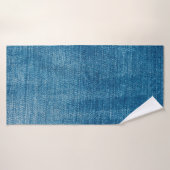 Blauwe denim jeans textuur dicht bij elkaar. Blauw Badhanddoek (Badhanddoek)