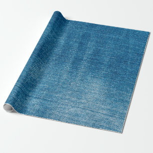 Blauwe denim jeans textuur dicht bij elkaar. Blauw Cadeaupapier