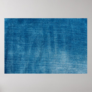Blauwe denim jeans textuur dicht bij elkaar. Blauw Poster