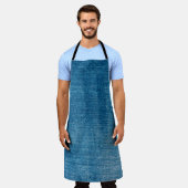 Blauwe denim jeans textuur dicht bij elkaar. Blauw Schort (Gedragen)