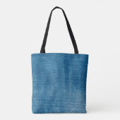 Blauwe denim jeans textuur dicht bij elkaar. Blauw Tote Bag (Achterkant)