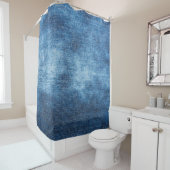 Blauwe denim jeans textuur douchegordijn (In situ)