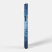 Blauwe denim jeans textuur iPhone hoesje (Rechterkant)