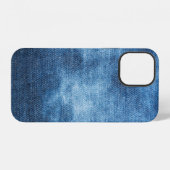 Blauwe denim jeans textuur iPhone hoesje (Achterkant horizontaal)